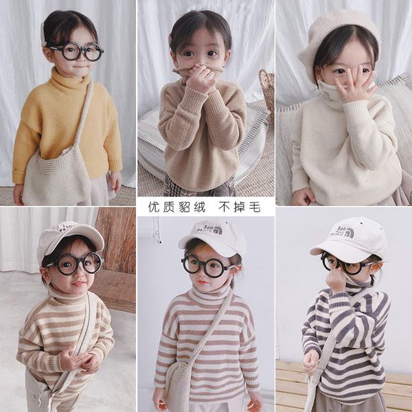 

cardigan girls spring and autumn turtleneck pullover, Blue