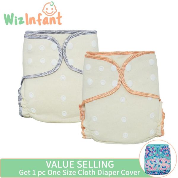 

cloth diapers wizinfant 2 pcs cotton eco-friendly baby ecological adjustable +1 onesize diaper cover
