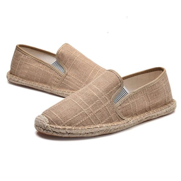 

handmade casual shoes straw linen fisherman's casual large size summer breathable men's old beijing cloth pyay qjli 05c3, Black