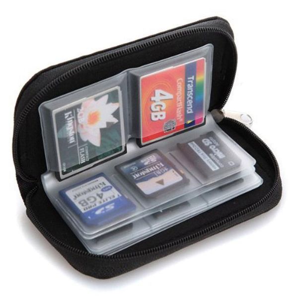 

card holders portable 22 slots sd bag travel necessary electronics pography accessory storage organize cases carrying gadget supplies, Brown;gray