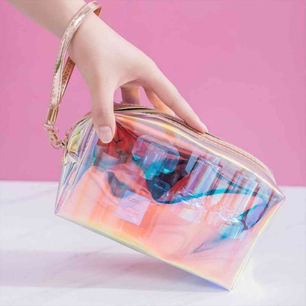 

fashion pvc cosmetic portable bags wash large capacity box storage makeup