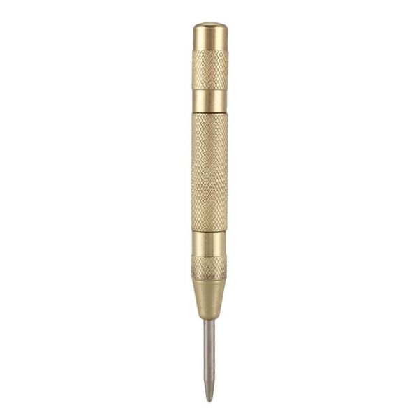 

professional drill bits brass yellow automatic center punch spring loaded chrome rivet screw auto mark hole length 127mm