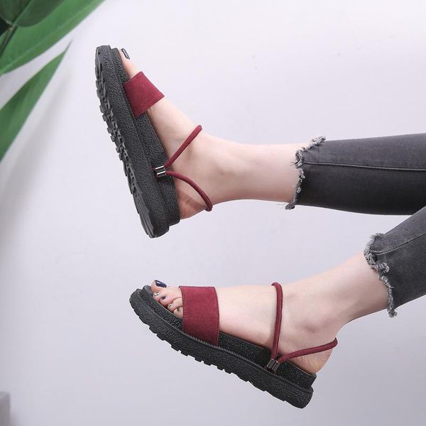 

bottom all-match sandals shoe will code 2021 level with thick women's shoes, Black