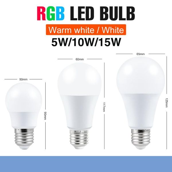 

bulbs wenni led lamp e27 dimmable rgb smart light bulb 220v color changing magic rgbw 5w 10w 15w bombillas decor