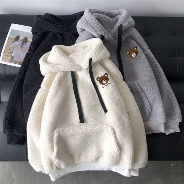 

women's hoodie, warm fluffy plush clothes, thick soft sweater, youth coat, autumn and winter, 2021, Black
