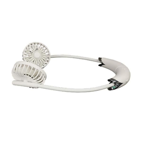 

electric fans portable neckband personal neck hanging dual fan hands-usb rechargeable silent