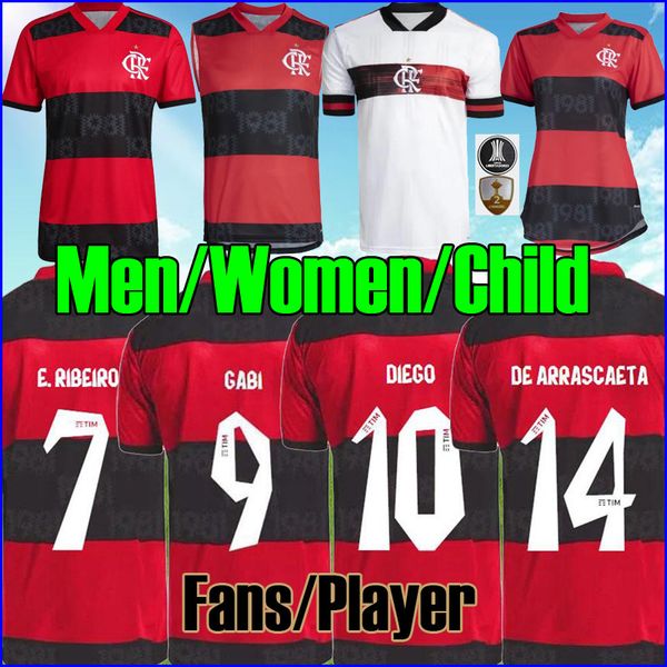 

fans player version 21 22 flamengo soccer jerseys flamenco camisetas de fÃºtbol gabriel b. diego 2021 2022 gabi arrascaeta vest men kids wome, Black;yellow