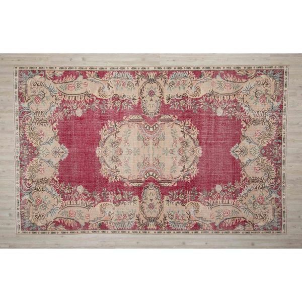 

carpets floral faded red and brown handmade rug, classic vintage kilim rug 2633