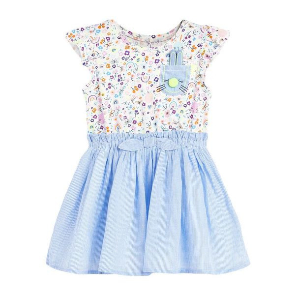 

girl's dresses frocks for girl 2021 summer baby vestiods clothes toddler flower print cotton animal pocket yellow dress kids 2-7 years, Red;yellow