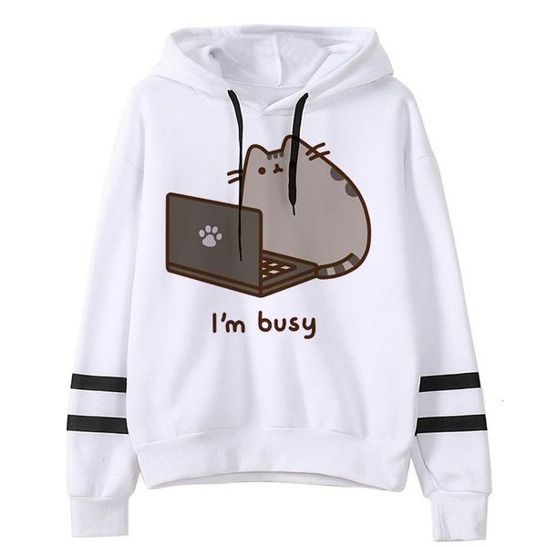 

women's hoodies & sweatshirts kawaii cat harajuku funny cartoon women ullzang cute korean style autumn winter sweatshirt 90s warm hoody, Black