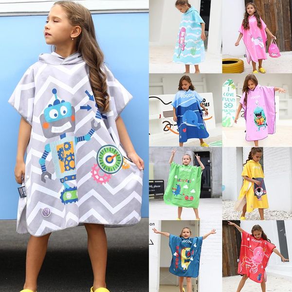 

men's hoodies & sweatshirts children bathrobe quick dry hooded sweatshirt cartoon printed towel beach bath robe kids swimming nice, Black