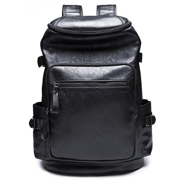 

backpack fashion lappu leather mochila masculina black bagpack men travel bag plecak college back pack for teenager boys