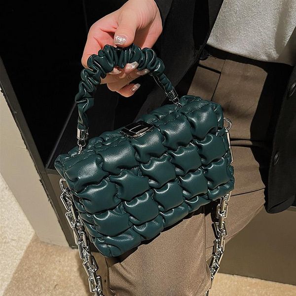 

evening bags small pu leather crossbody shoulder bag with short handle for women 2021 winter fashion shopper travel green chain handbags tot