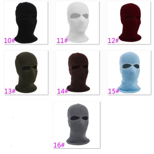 Hole New Ski Mask 3 Balaclava Knit Hood Moto Casco moto Cappello Visiera Beanie Cap Hh9