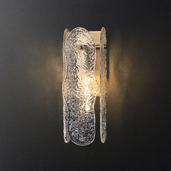 

wall lamp light luxury copper living room background post modern glass bedroom bedside