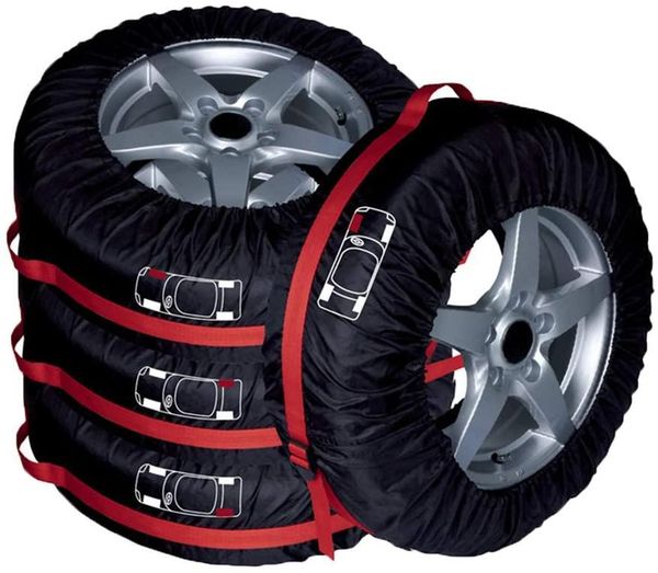 

shade 4pcs/set 210d polyester spare tire covers storage tote bags with handle fit for 16"-18" tyres
