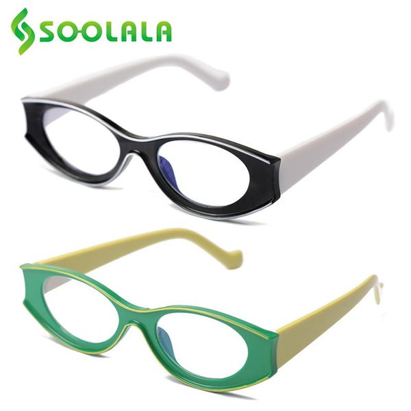 

sunglasses soolala 2pcs oval blue light blocking reading glasses women ladies computer frame farsighted reader presbyopia eyewear +0.5 0.75, White;black