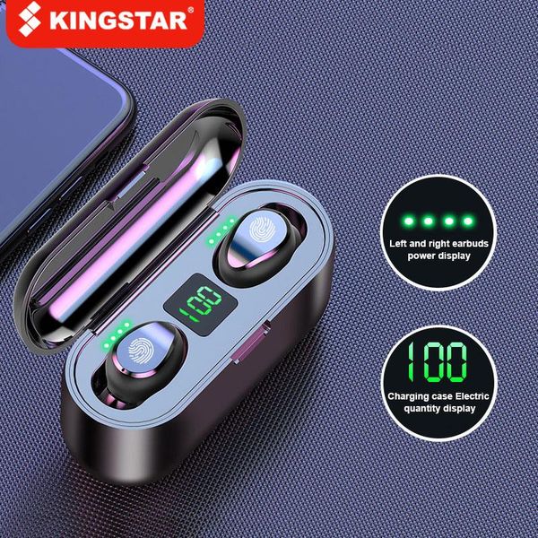 

headphones & earphones kingstar f9 bluetooth tws wireless with mic hifi stereo earbuds running waterproof sport headsets