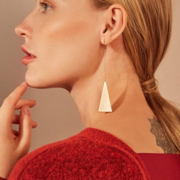 

dangle & chandelier gold korean geometric long drop earrings hanging for women brincos earing fashion earring stainless steel jewelry access, Silver
