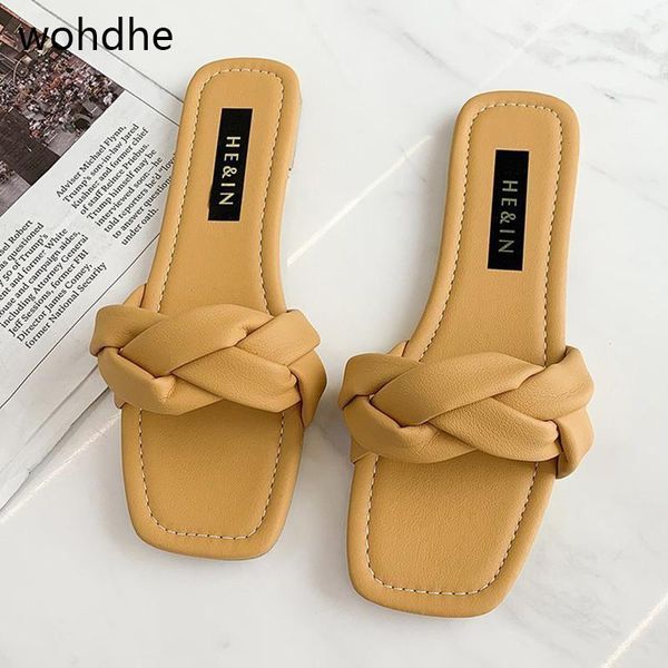 

slippers wohdhe women beach summer flat fashion ladies slates leather slides soft flip flops big plus size, Black