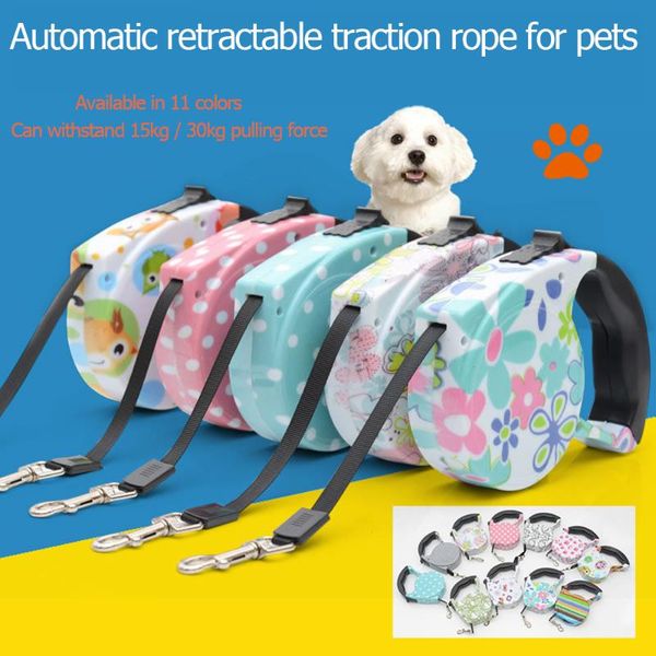 

dog collars & leashes fashionable stylish cute retractable pet walking leash 16ft colorful automatic extendable traction for dogs/cats/pets