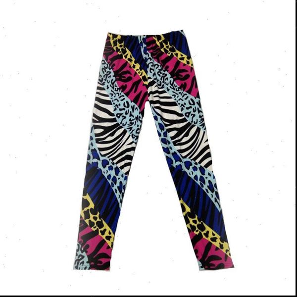 

2021 popular color neon leopard print leggings female stretch milk silk pants neon zebra leopard leggings new arrival y5, Black