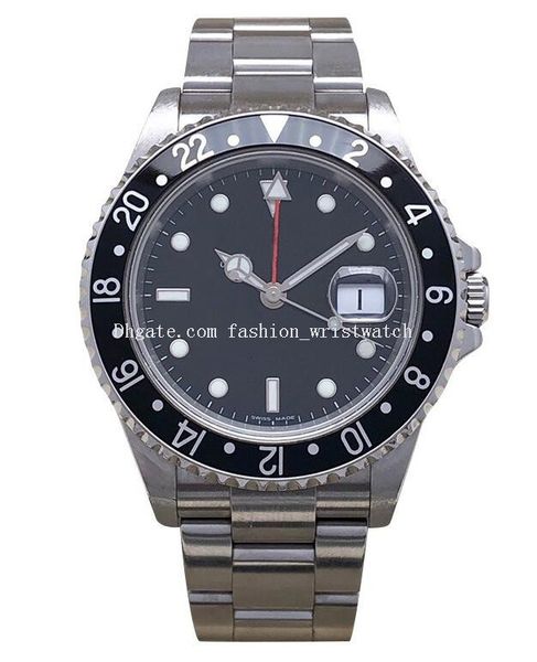 

mechanical watches 16710 40mm ceramic bezel mechanical automatic black dial silver stainless steel bracelet wristwatches original box, Slivery;brown