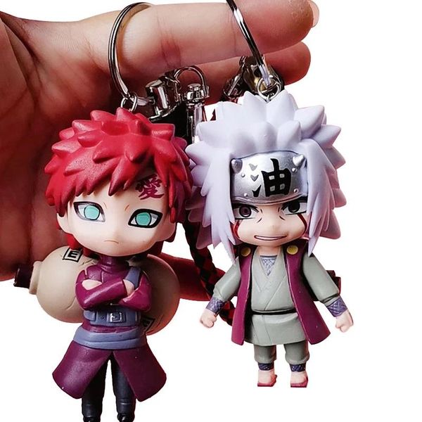 

keychains 6pcs/set acrylic key chain kakashi gaara sasuke akatsuki members keychain itachi pendant backpack keyring cosplay gift wholesale, Silver