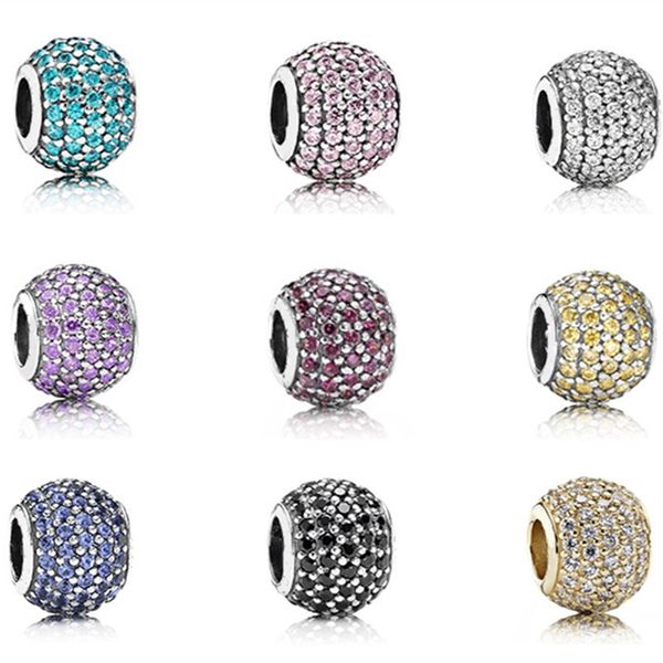 

memnon jewelry 100% 925 sterling silver charm pave lights charms colorful beads fit bracelets diy for women gift, Bronze;silver