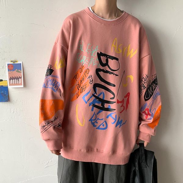 

men's hoodies & sweatshirts 2021 casual and women's hoodie fall/winter sweatshirt printed pattern wild personality oversize pullov, Black