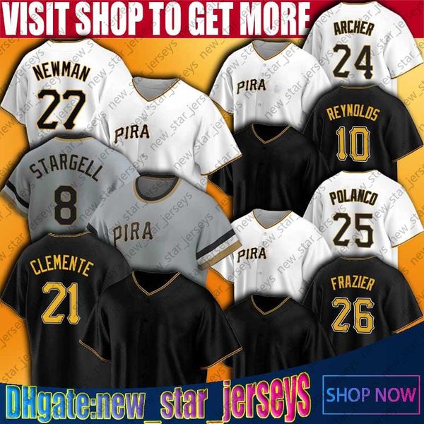 

21 roberto clemente willie stargell jersey kevin newman adam frazier jerseys custom pittsburgh baseball gregory polanco mitch keller jersey, Blue;black