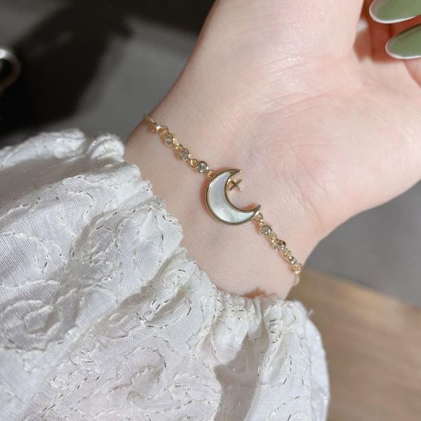 

link, chain bracelet shell moon drawable simple and fresh girl, Black