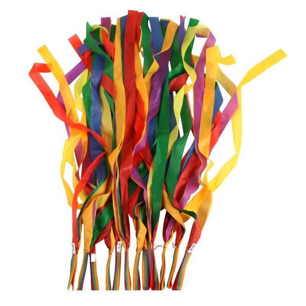 

12pcs/pack art gymnastic dance ribbon gym rhythmic ballet streamer exercises ribbons fitness rainbow color for jllbnq