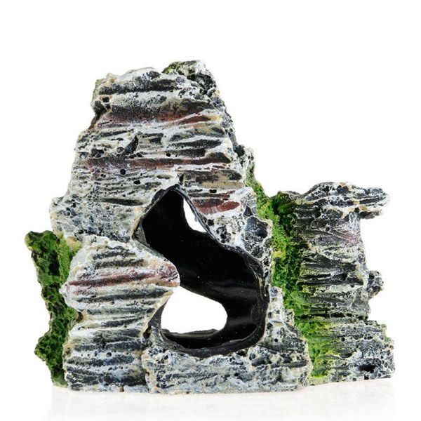 

mountain view aquarium rock cave tree bridge fish tank ornament rockery decor