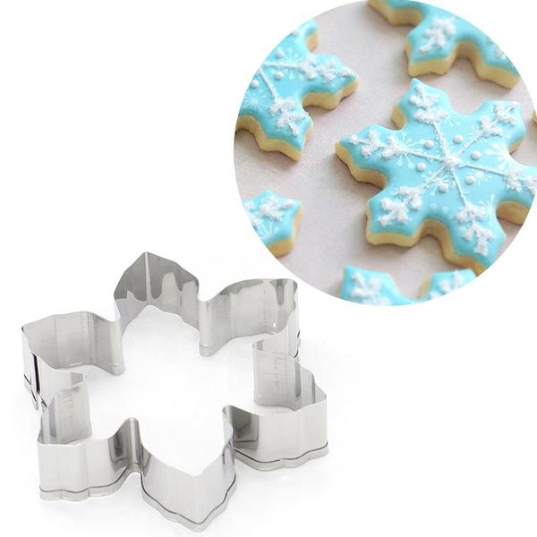 

baking moulds snowflake biscuit fondant cutter 3d stainless steel christmas cookie mold