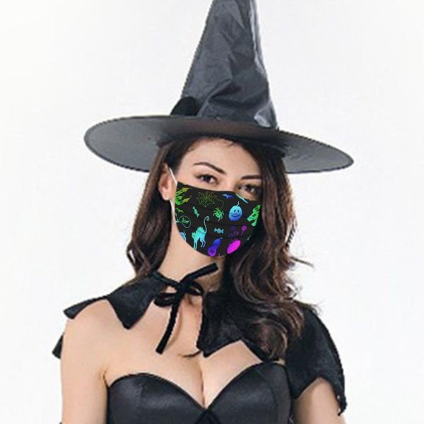 

diving masks 50pcs halloween printed mask disposable face 3 ply ear loop dustproof mouth mascarilas masque adulte