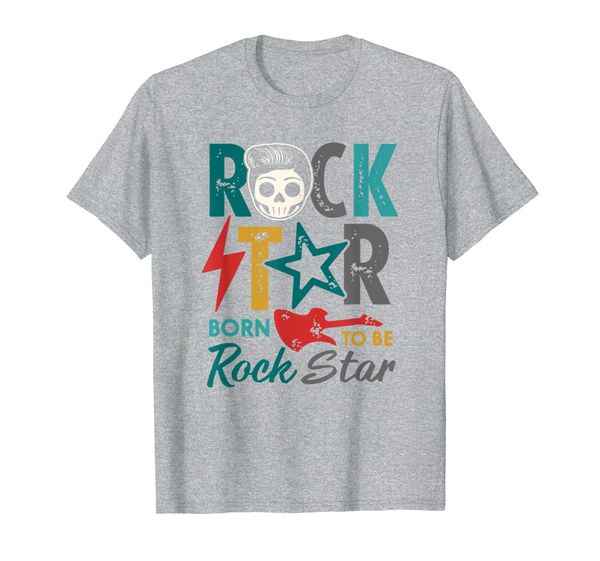 

rock and roll music lover shirt born to be rock star gift t-shirt, White;black