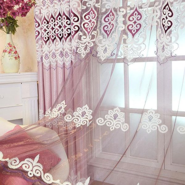 

curtain & drapes european style high-grade embroidery tulles for living dining room bedroom.