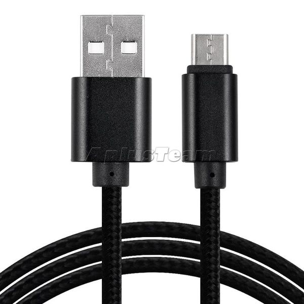 USB Kabloları Tipi C Naylon Örgülü Alüminyum Metal Dokuma Veri Şarj Tel Kabloları Samsung Galaxy S7 Kenar S8 Artı için
