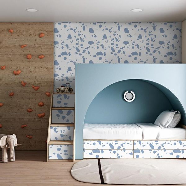 

wallpapers blue spot cartoon furniture decal wallpaper living room adhesive wall paper waterproof sticker for children