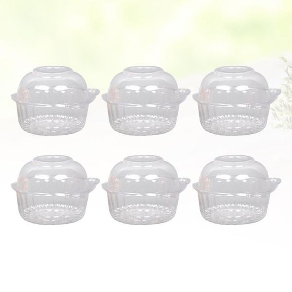

50 pcs disposable transparent cake pastries box cupcake muffin dome holders cases boxes cups (cat head shaped)