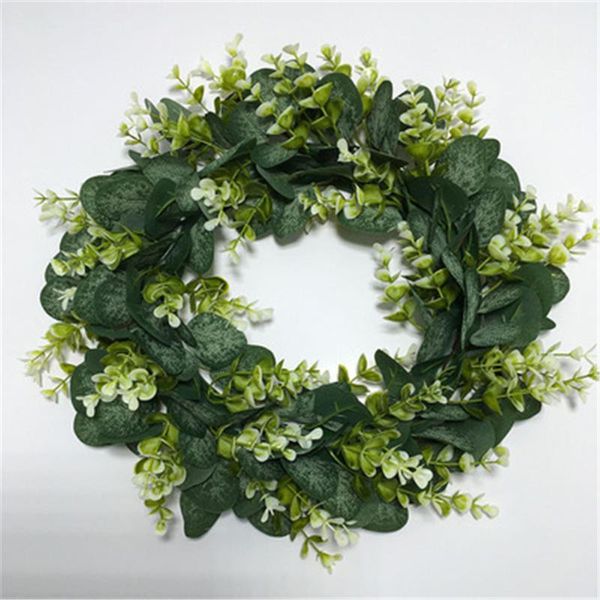 

decorative flowers & wreaths cross border simulation garland door decoration white eucalyptus grass garden american wedding pendant ring