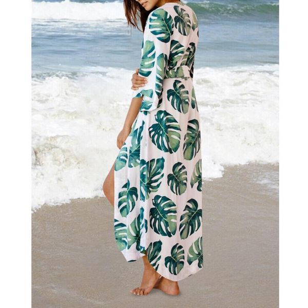 

women's blouses & shirts 2021 women floral print cardigan long blouse kaftan kinomo summer sun protection holiday open stitch swimwear, White