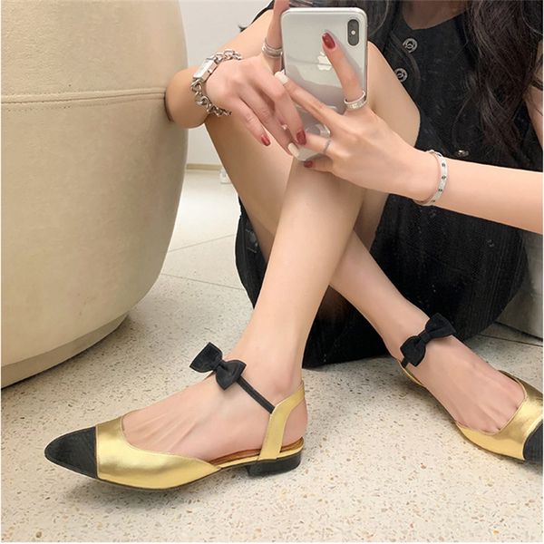 

bowknot flat heels sandals gold black white apricot patchwork pointy french blacks stilettos rhinestone sandal women