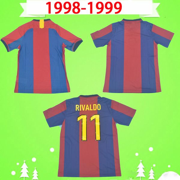 Barcelona jersey barca 1998 1999 Retro maglia da calcio della camicia Cocu Enrique classica annata di calcio 98 99 Figo Rivaldo Kluivert Camiseta de futbol