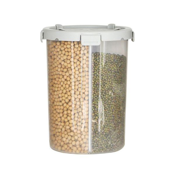 

4 grids plastic kitchen cereal dispenser grain storage box dry container 94pf