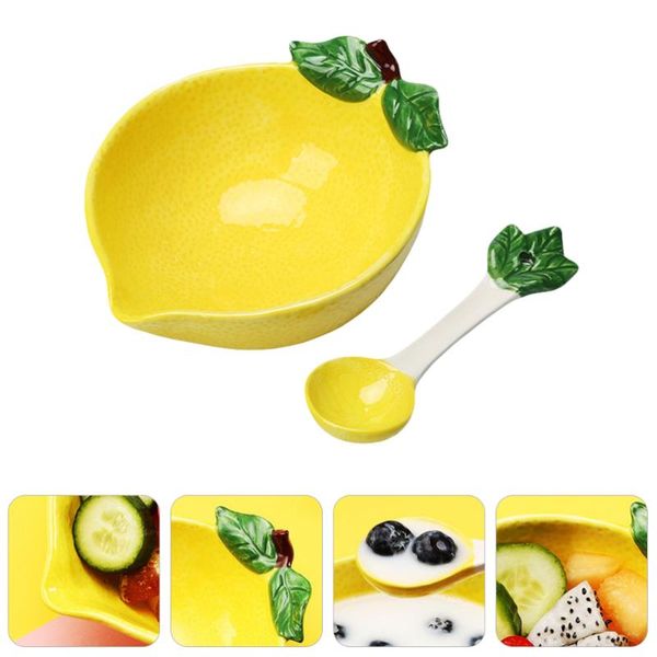 

creative design bowl ceramics salad bowl lovely kids rice with spoon