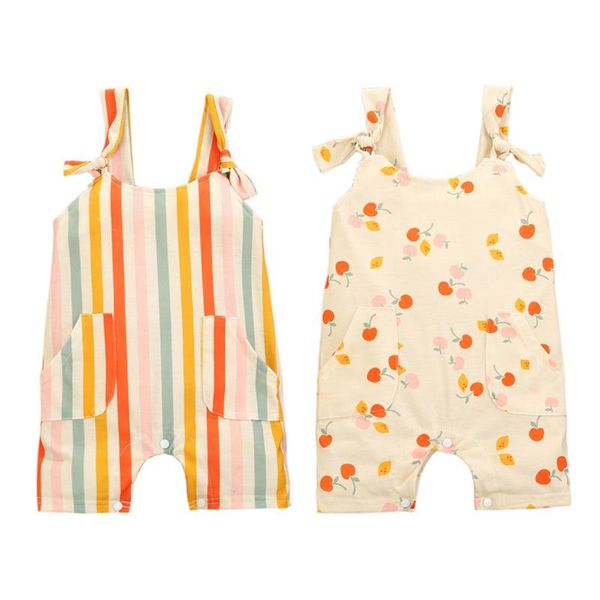 

jumpsuits born clothes infant baby boys girls fruit print striped romper casual jumpsuit 0-24 month four seasons clothing, Blue