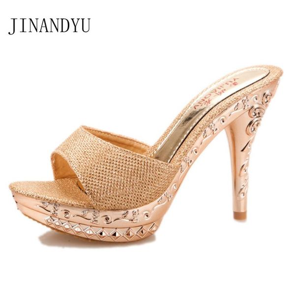 

summer sandals platform women shoes high heel woman slippers fashion silver gold black heels women sandals party shoes