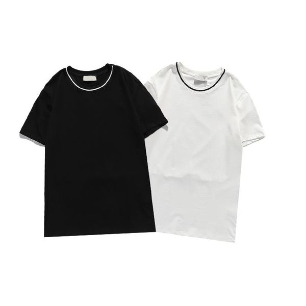 

2021 new summer men t-shirts cotton shirts solid color short sleeve slim breathable men's streetwear male tees us size s-xxl clothes, White;black